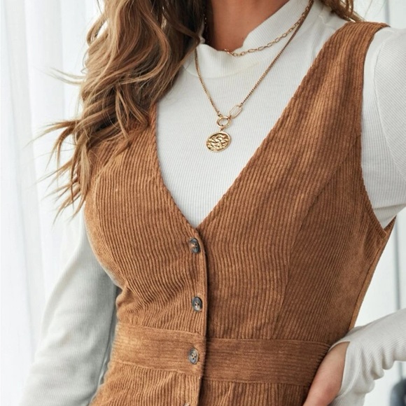 Black corduroy overall dress - Picture 6 of 16